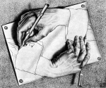 Drawing Hands, 1948, M.C. Escher